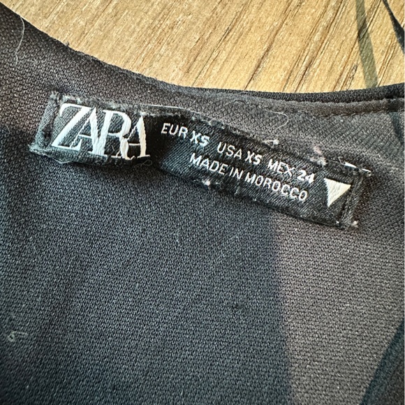 Zara Black Long Sleeve Ruched Mini Dress Size XS - Picture 6 of 11